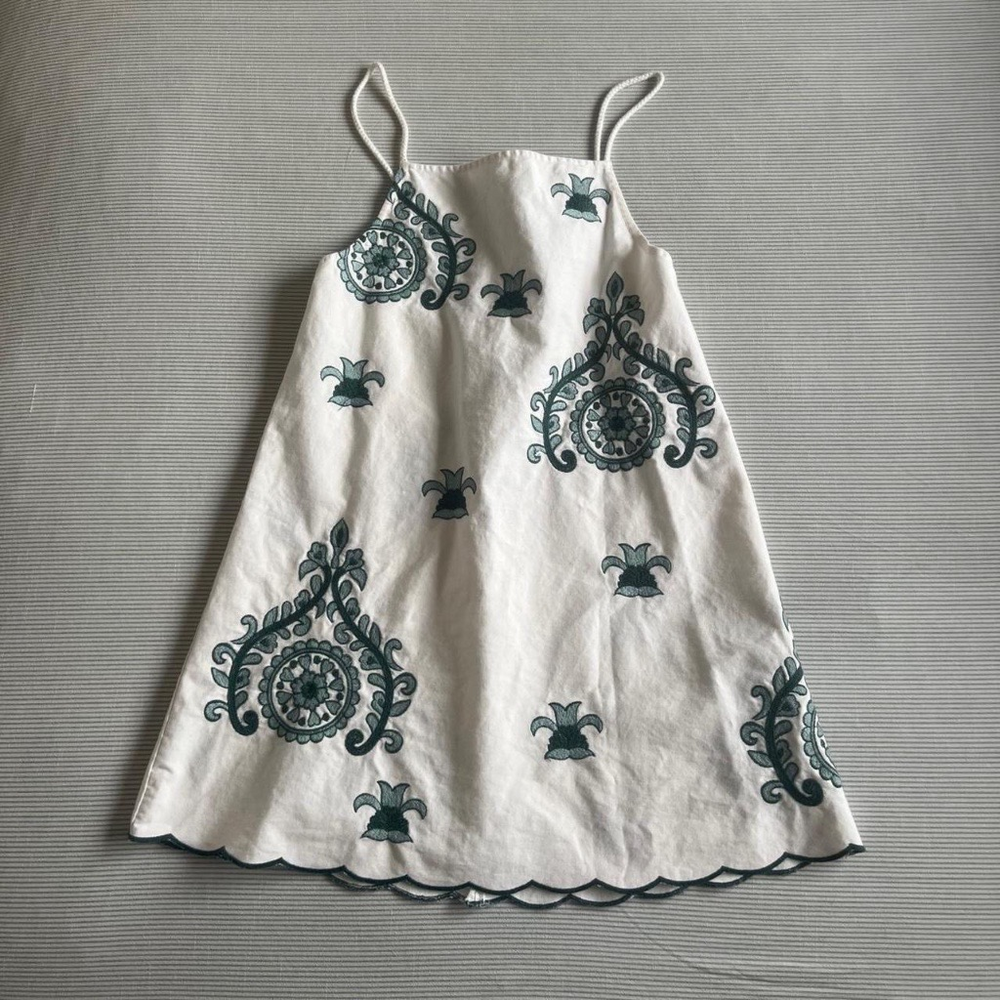 Zara Embroidered mini dress in White